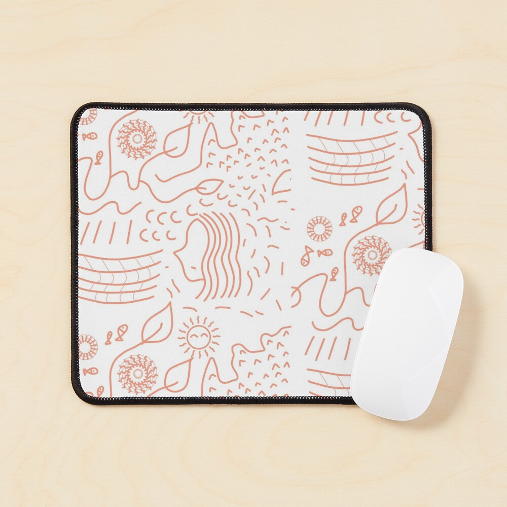 Kyo Hyorin Pattern Line Art Feminim Mouse Pad & Desk Mat